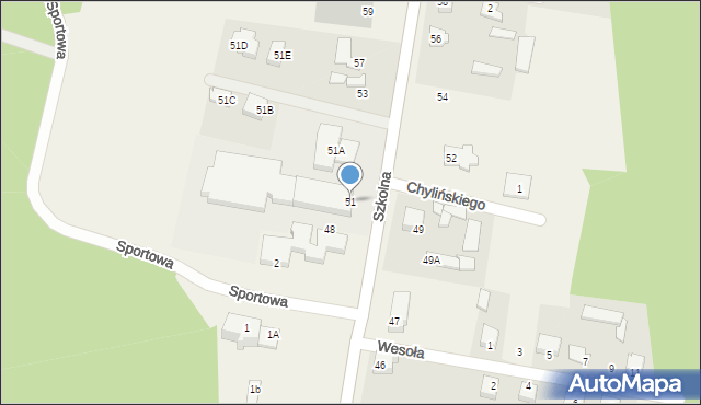 Lelis, Szkolna, 51, mapa Lelis