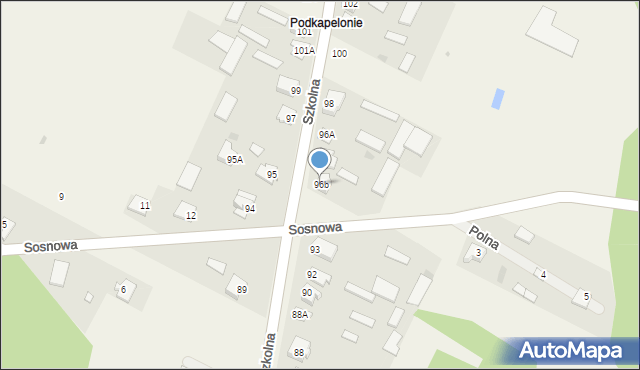 Lelis, Szkolna, 96b, mapa Lelis