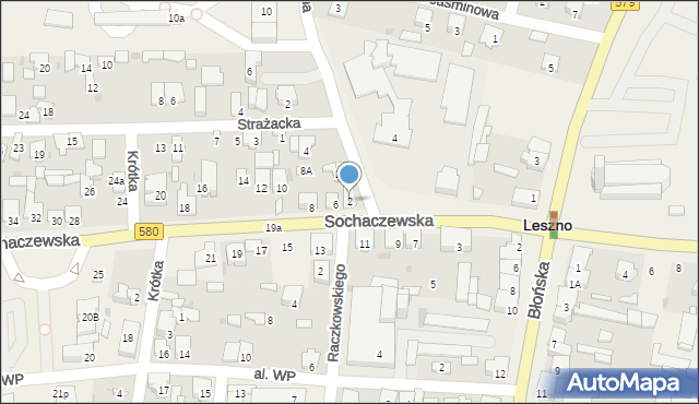 Leszno, Szkolna, 2, mapa Leszno
