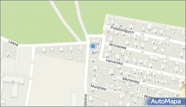 Leszno, Szkolna, 29, mapa Leszno