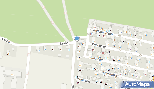 Leszno, Szkolna, 33, mapa Leszno