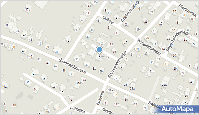 Leszno, Szczepanowskiego Stanisława, 5, mapa Leszno