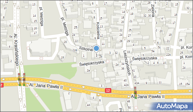 Leszno, Szkolna, 2, mapa Leszno