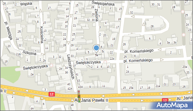 Leszno, Szkolna, 5a, mapa Leszno