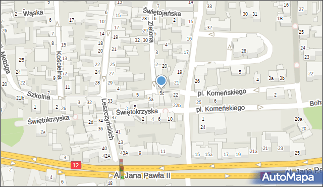 Leszno, Szkolna, 5c, mapa Leszno