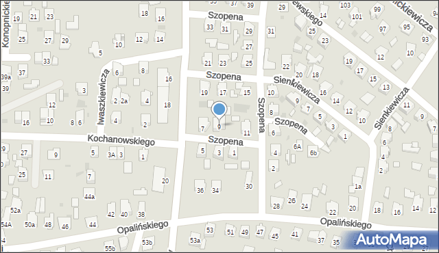 Leżajsk, Szopena Fryderyka, 9, mapa Leżajsk