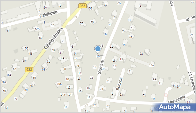 Libiąż, Szkolna, 10, mapa Libiąż