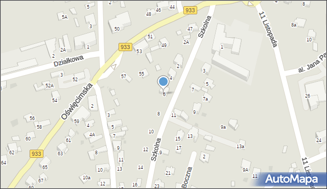 Libiąż, Szkolna, 6, mapa Libiąż