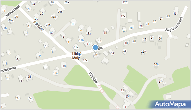 Libiąż, Szybowcowa, 12, mapa Libiąż