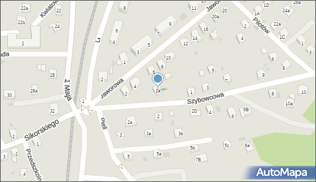 Libiąż, Szybowcowa, 1a, mapa Libiąż