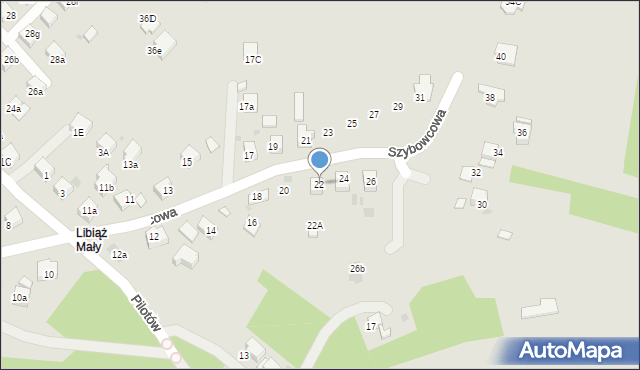 Libiąż, Szybowcowa, 22, mapa Libiąż