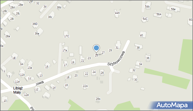 Libiąż, Szybowcowa, 25, mapa Libiąż