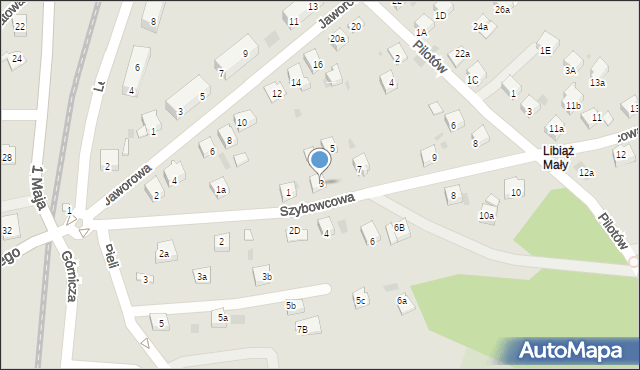 Libiąż, Szybowcowa, 3, mapa Libiąż