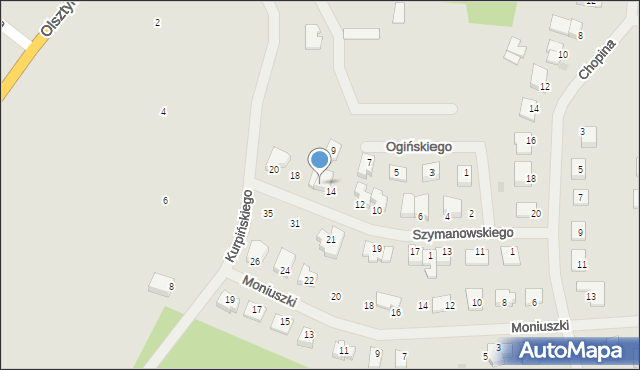 Lidzbark Warmiński, Szymanowskiego Karola, 16, mapa Lidzbark Warmiński