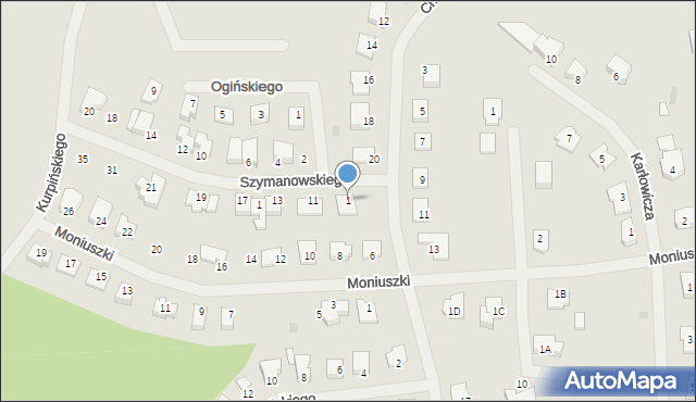 Lidzbark Warmiński, Szymanowskiego Karola, 3, mapa Lidzbark Warmiński