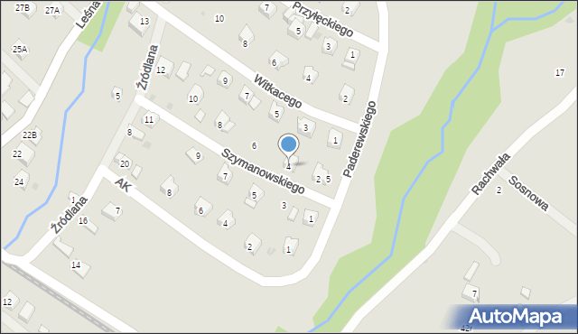 Limanowa, Szymanowskiego Karola, 4, mapa Limanowa