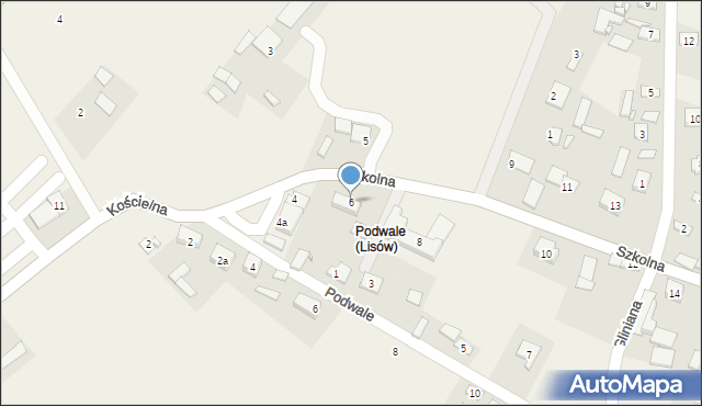 Lisów, Szkolna, 6, mapa Lisów