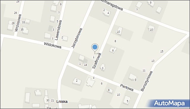 Lniska, Szafirowa, 1a, mapa Lniska