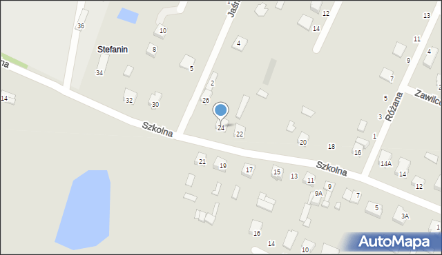 Łochów, Szkolna, 24, mapa Łochów