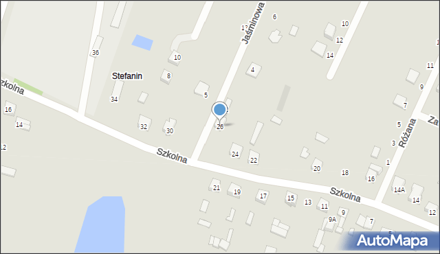 Łochów, Szkolna, 26, mapa Łochów