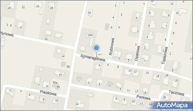 Łochowo, Szmaragdowa, 1, mapa Łochowo