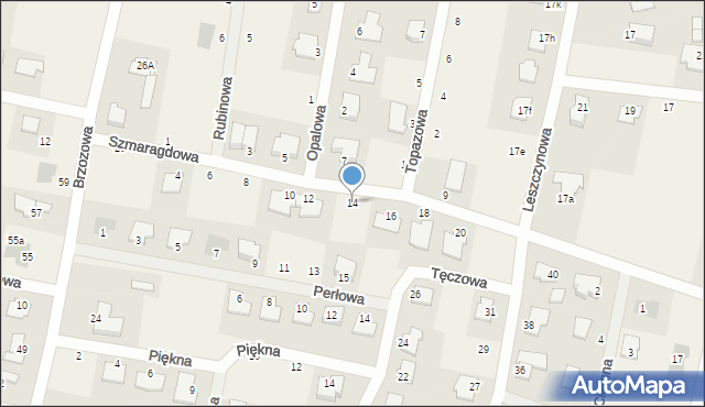 Łochowo, Szmaragdowa, 14, mapa Łochowo