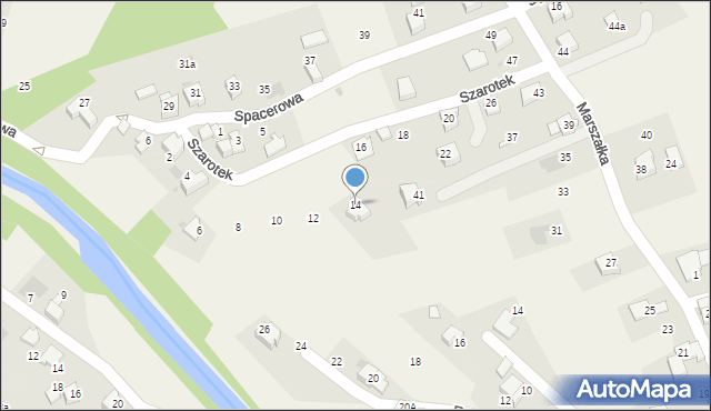 Łodygowice, Szarotek, 14, mapa Łodygowice