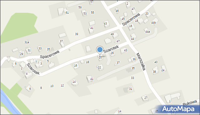 Łodygowice, Szarotek, 20, mapa Łodygowice