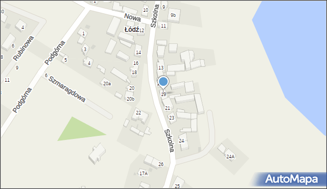 Łódź, Szkolna, 19, mapa Łodzi