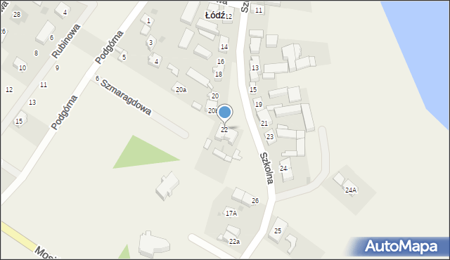 Łódź, Szkolna, 22, mapa Łodzi