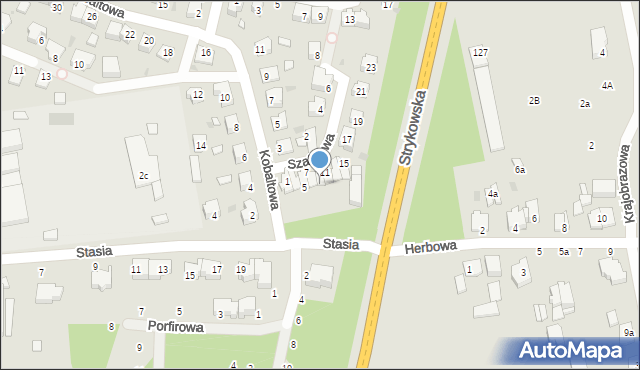 Łódź, Szafirowa, 9, mapa Łodzi