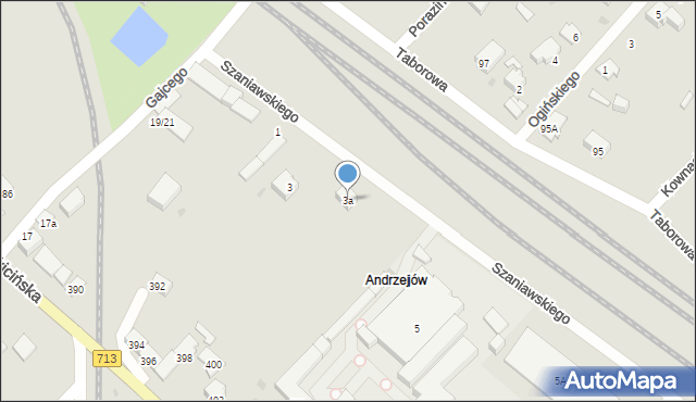Łódź, Szaniawskiego Jerzego, 3a, mapa Łodzi