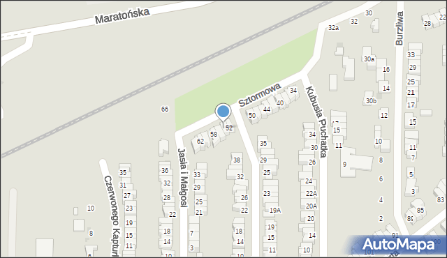 Łódź, Sztormowa, 54, mapa Łodzi