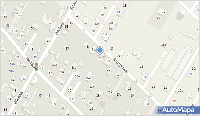 Łomianki, Szczytowa, 31, mapa Łomianki