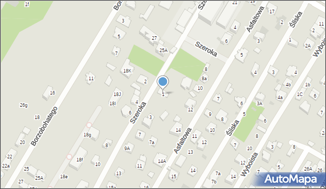 Łomianki, Szeroka, 1, mapa Łomianki