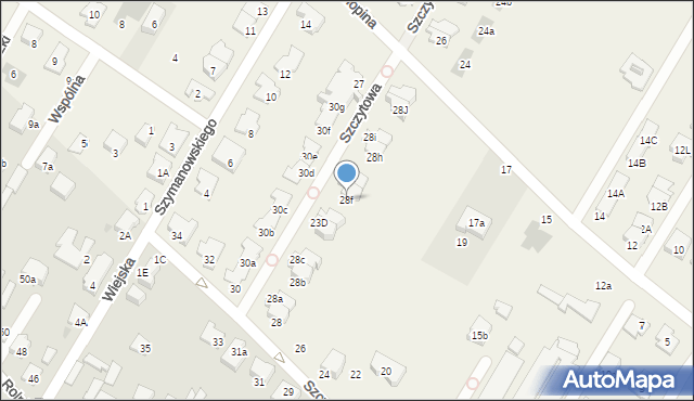 Łomianki Dolne, Szczytowa, 28f, mapa Łomianki Dolne