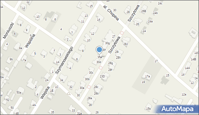 Łomianki Dolne, Szczytowa, 30e, mapa Łomianki Dolne