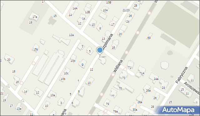 Łomianki Dolne, Szpilmana Władysława, 14, mapa Łomianki Dolne