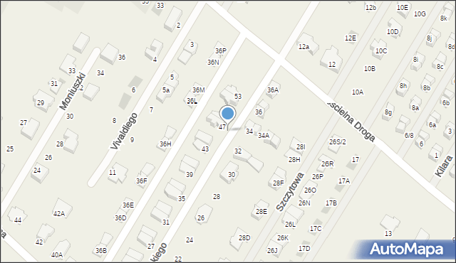 Łomianki Dolne, Szymanowskiego Karola, 51, mapa Łomianki Dolne