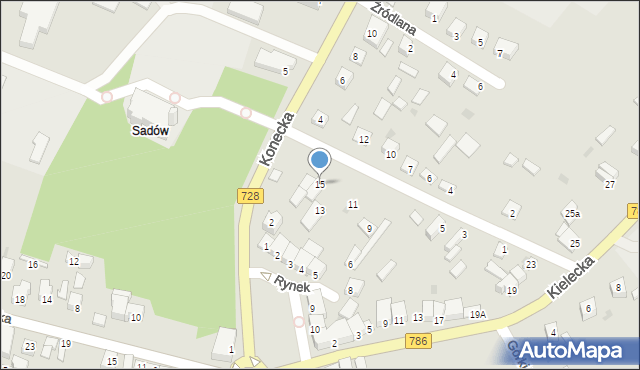 Łopuszno, Szkolna, 15, mapa Łopuszno