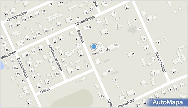 Łosice, Szkolna, 18a, mapa Łosice