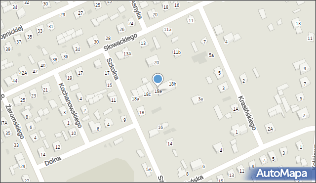 Łosice, Szkolna, 18e, mapa Łosice