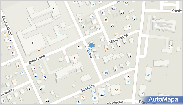 Łosice, Szkolna, 4, mapa Łosice