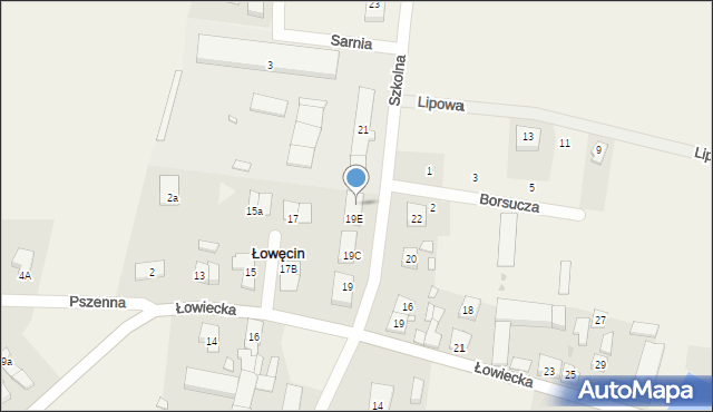 Łowęcin, Szkolna, 19F, mapa Łowęcin