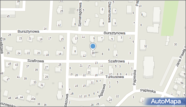 Łowicz, Szafirowa, 10, mapa Łowicza