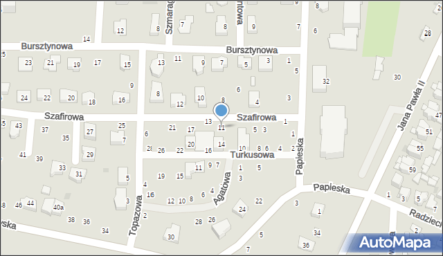Łowicz, Szafirowa, 11, mapa Łowicza
