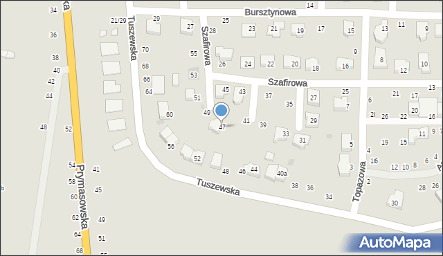 Łowicz, Szafirowa, 47, mapa Łowicza