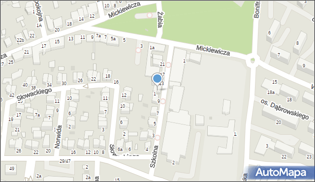 Łowicz, Szkolna, 9A, mapa Łowicza