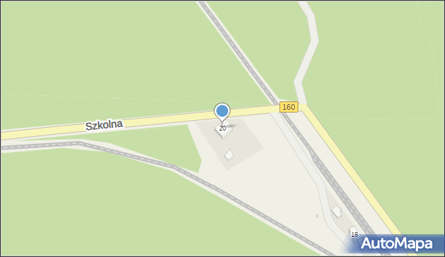 Łowyń, Szkolna, 20, mapa Łowyń