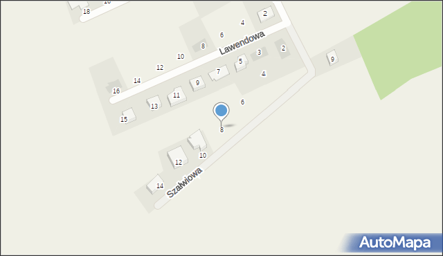 Łubianka, Szałwiowa, 8, mapa Łubianka